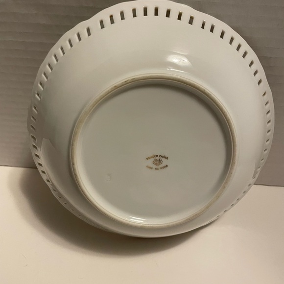 Vintage Ucagco Reticulated Bowl Cherries Japan Excellent - Picture 8 of 9